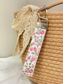 1pc French Vintage Floral Wrist Keychain Strap, Bohemian Style Bag Charm Accessory, Suitable For Girls And Women Keychains, Holiday Gifts, Party Favors, Phone Chain, Lanyard, Keys, Keychain Wristband, Car Keychain, Keychain Pendant, Gifts For Women, Phone Lanyard, Halloween, Halloween Party Favors, Bag Charm Accessories - Multi-color - View 8