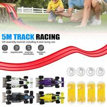 4 Racing Cars DIY Puzzle Track Car Assembly Toy Interchangeable Tracks Creative Hands-On Educational Ideal Gift For Boys Girls Birthday Holiday Gift - Red - View 9