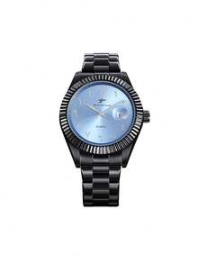 RICECGO Unisex Quartz Watch With Adjustable Black Strap, Round Dial, Casual Sports Fashion Design, Suitable For Daily Wear And Birthday Gift - Black - View 13