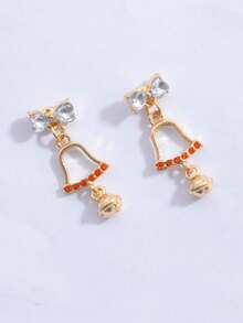 1 Pair New Christmas Bow Bell Earrings, Sweet And Versatile, Suitable As New Year And Birthday Gift - Multicolor - View 3