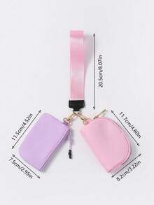 POIUGOYA Keyring Wrist Wallet, Dual Compartment Portable Wrist Pouch, Nylon Secure Coin Purse Small Wallet With Key Ring, RFID, ID Window - Multicolor - View 11