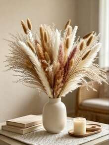 20/80/100/200pcs Brown Artificial Reed Grass Bouquet, Large Capacity Rabbit Tail Grass, 43.18cm Bohemian Style Artificial Fluffy Reed, Suitable For Home, Wedding, Event And Holiday Decoration (Christmas, Halloween, Easter, Thanksgiving) - Brown - View 6