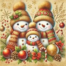 1PC DIY 5D Diamond Painting Kit Christmas Snowman Pattern - Round Full Drill Art Mosaic Craft, Home Wall Decor, Unframed - No Frame - View 8