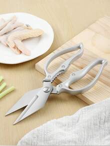 Thick Handle Large Mouth Kitchen Scissors, Chicken Bone Shears, Stainless Steel Fish Scale Scraper, Multi-Function 3-In-1 Scissors, Can Open Nuts, Open Bottles And Scrape Fish Scales, Practical Kitchen Scissors - Multicolor - View 6