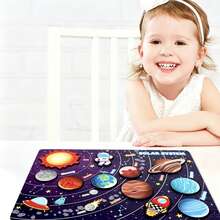 1 Set Space Solar System Puzzle Board, Children's 8 Planets Universe Planet Matching Puzzle, Science Popularization Enlightenment Wooden Educational Toy - Multicolor - View 3