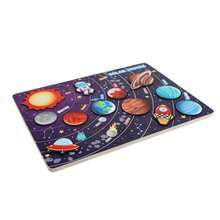 1 Set Space Solar System Puzzle Board, Children's 8 Planets Universe Planet Matching Puzzle, Science Popularization Enlightenment Wooden Educational Toy - Multicolor - View 11