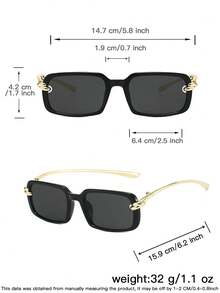 1 PC Men's Retro Square Fashion Glasses Lightweight Metal Temples Solid Color Lens Eyewear For Daily Travel Vacation With Glasses Box - Multicolor - View 10