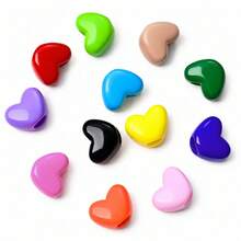 11x16mm Acrylic Heart Beads Solid Color Love Shape Spacer Loose Beads For Jewelry Making DIY Bracelet Necklace Earring Keychain Phone Chain - Large Heart With Holes - View 7