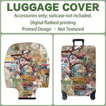 1PC, Flat Print Design, Print Design - No Texture, Accessories Only, Luggage Cover, Does Not Include The Luggage Shown In The Image, Suitable For 20 To 30 Inch Luggage, Made Of Thickened High-Quality Fabric, Essential Accessory For Your Travel And Checked Luggage. - Multicolor - View 9