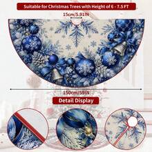 1pc Blue Snowflake Pattern Christmas Tree Skirt, Elegant Color Holiday Decor, 5 Sizes, Unisex Holiday Gift, Suitable For Home And Party Christmas Home Decoration - Snowflake Color Ball - View 10
