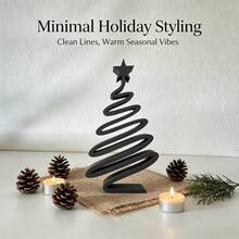 1Pc Minimalist 3D‑Printed Christmas Tree Ornament, Simple Sleek Festive Tabletop Decor, Elegant Centerpiece For Dining Table, Cabinet & Living Room Display, Versatile Neutral‑Style Holiday Accent For All Indoor Home Scenes - Multicolor - View 6