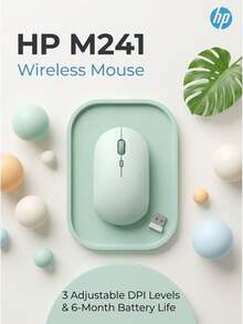 HP M241 Wireless Mouse, Morandi Color, 1600 DPI Adjustable, Silent Click, Precise Office Operation, Compatible With Desktop And Laptop, Battery Version 6-Month Battery Life - View 8