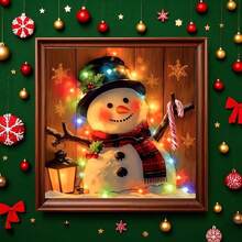 1PC DIY 5D Diamond Painting Kit Christmas Snowman Pattern - Round Full Diamond Art Mosaic Craft, Home Wall Decor, Unframed - No Frame - View 3