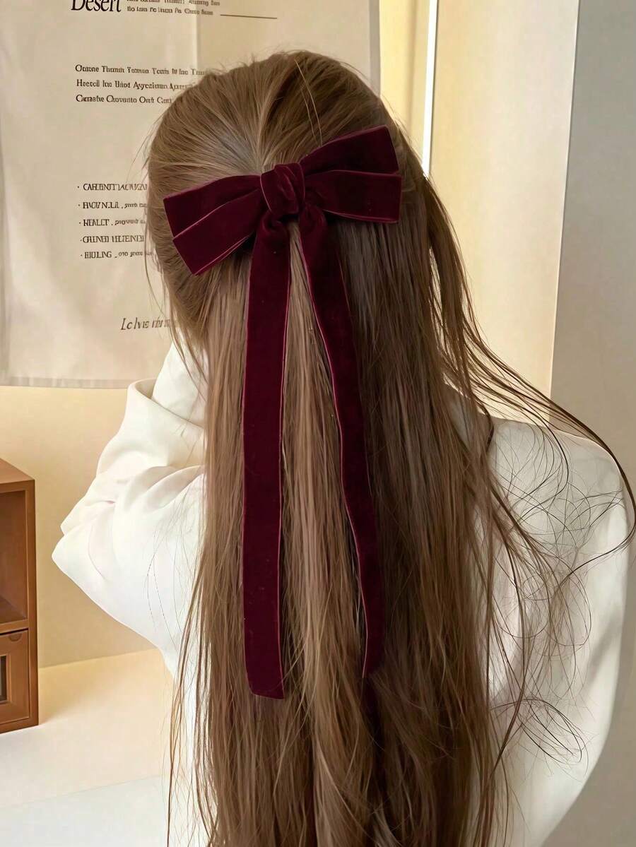 Bow Hair Chain, Fashionable And Versatile, Suitable For Daily Wear - Burgundy - View 1