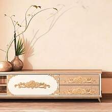 6 buah Panel Dekoratif Furnitur, Motif Bunga, Dekorasi Kabinet - A - View 3