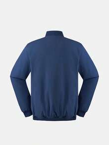 Timberland Jaket Penerbangan Pria, Pakaian Luar Baru, Olahraga Luar Ruangan, Bernapas, Kasual, Kerah Tegak, Jaket Baseball - Royal Blue - View 3