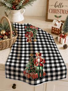 2pcs Christmas Nutcracker Soldier Christmas Tree Gift Pattern Kitchen Towels, Soft Polyester Dish Cloths, Suitable For Kitchen Decor, Kitchen Cleaning, Holiday Party Decoration, Kitchen Bathroom Supplies Home Essentials, Home Decor, Housewarming Gift - Multicolor - View 3