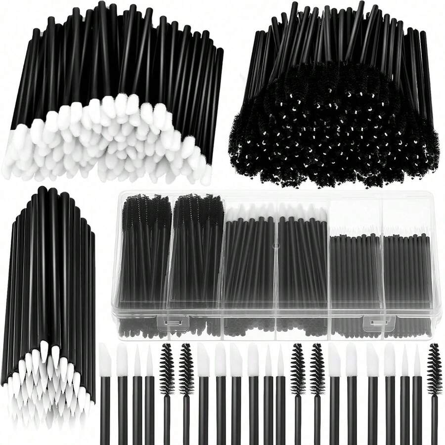 Makeup Tools, Eyeliner Brush, Mascara Brush, Lipstick Brush, Makeup Brush Set, Complete Makeup Tool Set, Makeup Gift Box Set - Black - View 1