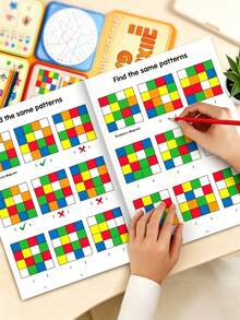 Children's Mixed Puzzle Game Workbook, Includes 4 Types Of Content: Visual Attention Training, Find The Difference, Brain Thinking Challenge, Riddle Book, Suitable For Early Learning Children's Educational Training Workbook - Multicolor - View 7