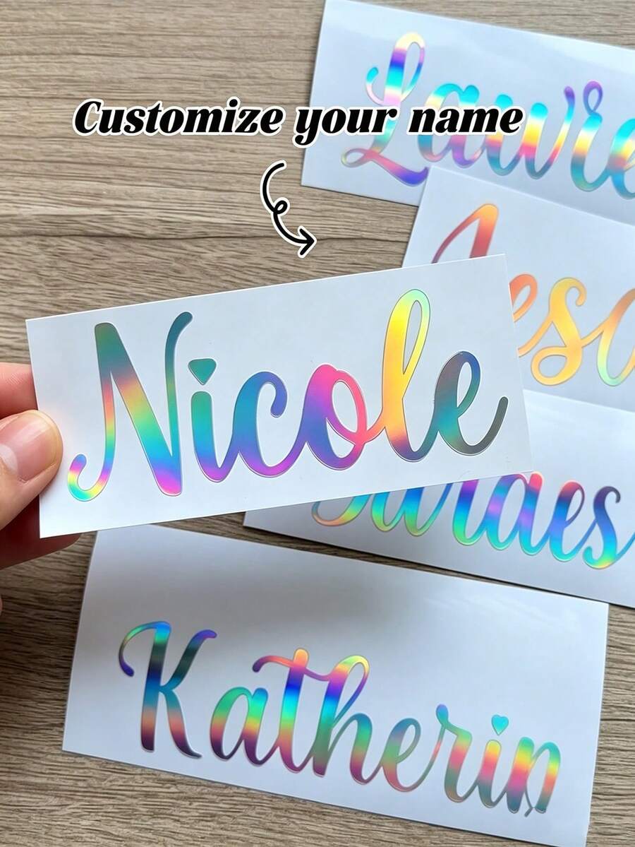 5/4/3/2/1 Inches Customized Name Stickers, Suitable For Windows, Water Bottles, Cups, Glassware And Wedding Occasions. Personalized Name Decals, High-Quality Vinyl Stickers, Customizable Letters, Suitable For Walls And Home Decor.