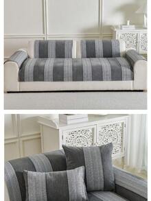 1PC Fashionable And Simple Style All Season Universal Sofa Cover Pad, Anti Slip Luxury Sofa Pad, Suitable For Home, Bedroom, Living Room, Study, Office, Graduation Ceremony And Other Occasions, Pet Scratch Resistant Protective Pad - Grey - View 7