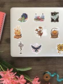 50Pcs Halloween Little Witch Stickers, Kids Cute Cartoon Decals For Journal Water Bottle DIY Craft Decor - Multicolor - View 3