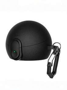 1Pc Luxury Faux Leather Texture Earbud Case With Safety Lock & Metal Carabiner, Full Protection Shockproof Scratch‑Resistant Protective Cover Visible LED Hole Compatible With HuaweiFreeClip 2 Collector's Edition - Multicolor - View 4