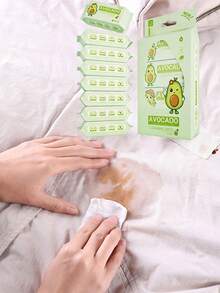 8/16/32/64/128/192pcs Avocado Mini Clothing Cleaning Wipes, Portable Pocket Pack, Suitable For Daily Cleaning, Travel Essential (For Cleaning Items Only, Not For Body Use) - Multicolor - View 1