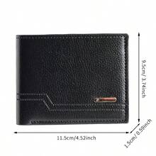 New Men's Short Wallet, Fashion Casual Litchi Grain Soft Leather Wallet With Multiple Card Slots, Large Capacity Small Wallet - Multicolor - View 5