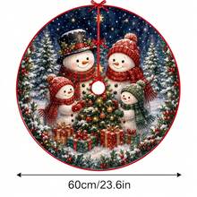 1件裝雪人圖案聖誕樹裙，優雅配色節日裝飾，5種尺寸，中性節日禮物，適用於居家與派對聖誕裝飾 - 雪人2 - 查看 14