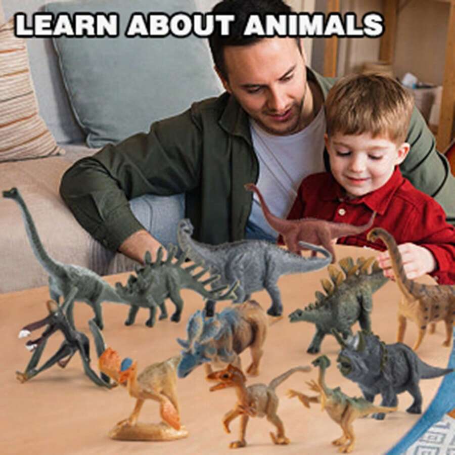 Children's Prehistoric Animal Dinosaur Model, An Educational Toy For Learning About Various Dinosaurs, Mini Doll Model Collection Item - Multicolor - View 1