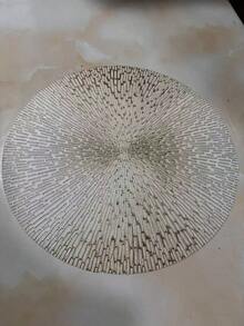 4/6/8/12pcs 15 Inch Gold Round Placemats, Fireworks Pattern, Washable, Suitable For Dining, Events, Parties, Weddings, Bridal Showers, Home Daily Use - Gold - View 2
