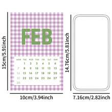 13pcs Colorful Plaid Design 2027 Monthly Calendar Postcards, Calendar Planning Cards, Monthly Calendar Photo Wall Art Decor, Suitable For Office And Home, Mini Calendar Cards, Can Be Used For Scrapbooking And Handmade Crafts - C - View 2