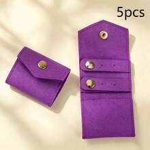1 buah/5 buah Tas Penyimpanan Perhiasan Gulung, Tas Gulung Perhiasan Mini Ultra Kecil, Tas Penyimpanan Anting Cincin Kalung, Tas Penyimpanan Perhiasan Rumah Tangga - MultiWarna - View 31
