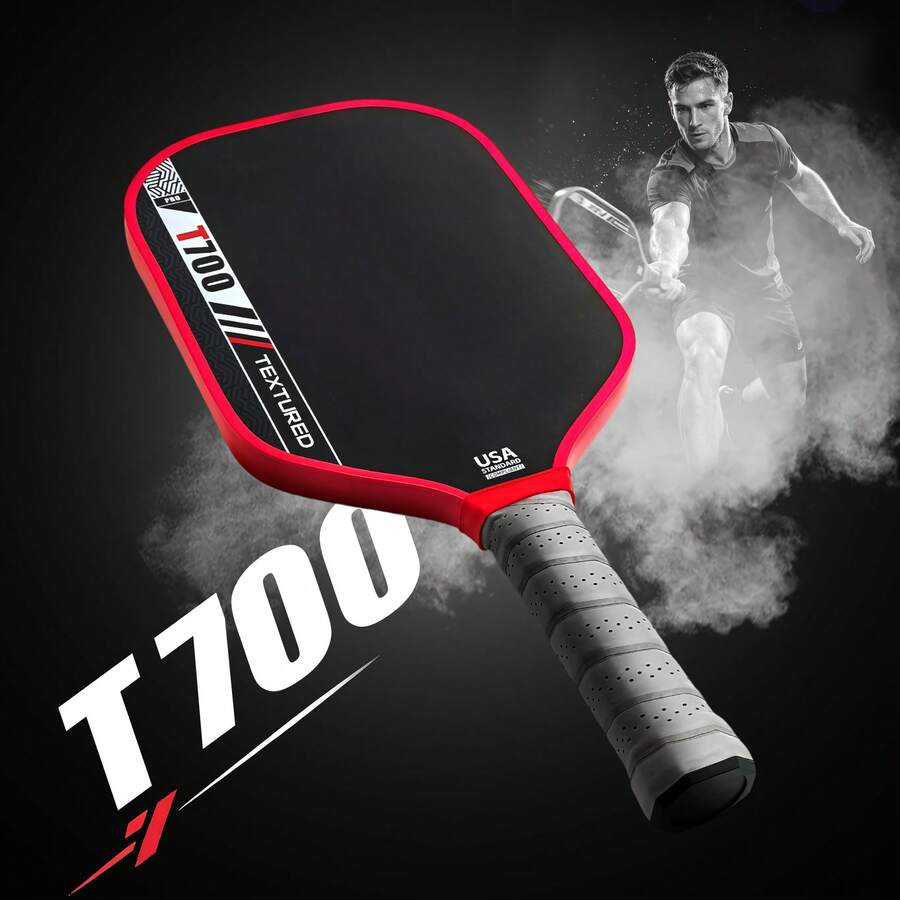 1PC T700 Pro Pickleball Paddle, Made Of T700 Carbon Fiber Matte Material, Enhanced Ball Control, Improved Accuracy, Increased Thickness With Larger Sweet Spot And Longer Shape, Comfortable Grip, Suitable For Professional Competition