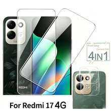 واقي شاشة زجاجي مقسى 3D HD ل- Redmi 17/17 4G/A7 Pro/A5, 15/15C/14C/ A3X، واقي عدسة زجاجي مقسى شفاف، فيلم مقسى مضاد للخدش، فيلم واقي للكاميرا، واقي عدسة الكاميرا - شفاف - مشاهدة 3