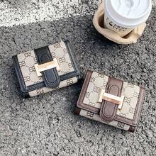 Vintage Letter & Geometric Print Wallet, Metal Snap Trifold Multi-Card Slot Women's Long/Short Wallet - Multicolor - View 8