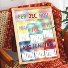 13pcs Colorful Plaid Design 2027 Monthly Calendar Postcards, Calendar Planning Cards, Monthly Calendar Photo Wall Art Decor, Suitable For Office And Home, Mini Calendar Cards, Can Be Used For Scrapbooking And Handmade Crafts - C - View 6