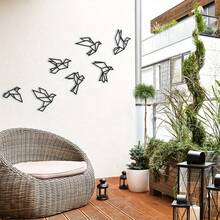 Charming 7pcs Metal Bird Wall Decor, Gold Iron Art Garden And Entrance Decoration, Perfect Housewarming Gift, Great For Room Decor - One Size Fits All - View 3