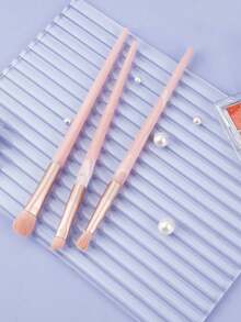 Bộ 3 cọ trang điểm mắt, cọ tán và highlight mắt, phù hợp cho phấn mắt dạng kem hoặc bột và kẻ mắt, cọ lông mày, khuyên dùng cho người mới bắt đầu để tạo hiệu ứng tự nhiên và đều màu, màu hồng - Hồng - Xem 8
