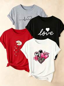Women T-Shirts - White (Printed Pattern) Pack Of 1 - View 1