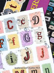 DanSoul 20 Sheets Large Vintage Aesthetic Letter Decorative Stickers Book, Pre-Cut Matte PET Creative Scrapbooking Material For Adults, Suitable For Planner Stationery Office DIY Collage - Planner Stickers - View 7