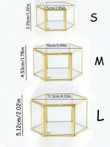 Hexagonal Glass Jewelry Box Greenhouse Jewelry Box Succulent Plants Diamond Ring Greenhouse Home Gardening Plants Greenhouse - Clear - View 3