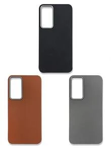 1 Set 3pcs Solid Color Lychee Texture Faux Leather Large Window Phone Case Covers, Black / Caramel Brown / Premium Gray Minimalist Solid Color Leather Texture Full Coverage Protective Shell, Raised Camera Frame Anti-Drop Anti-Slip Soft Shell, Business Commute Premium Style, Autumn/Winter Bestselling Phone Case, Suitable For Personal Use, Birthday Gift Choice; Compatible With IPhone Case & Galaxy Case, Compatible With IPhone 17/17 Pro/17 Pro Max - Multicolor - View 12