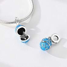1 Pieces Original 925 Sterling Silver Colorful Easter Eggs Charms For Women Open & Close Design Cubic Zirconia Inlay Fits Original Bracelet DIY Making - Multicolor - View 7
