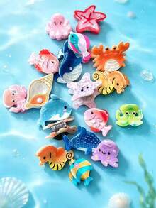 3/1pc Random Color Combination Set Colorful Ocean Animal Hair Clips, Fun Cartoon Bangs Clips, Side Hair Clips For Girls, Suitable For Daily Wear And Vacation - Multicolor - View 6