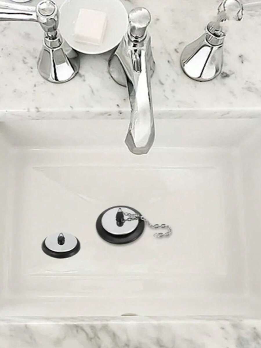 1pc Silicone Bathtub Stopper, Sink Drain Plug For Washbasin, Mop Sink, Laundry Tub, Drain Hole Stopper - A - View 1
