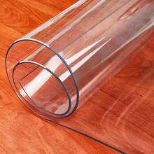 Creative Round PVC Hard Floor Mat, Suitable For Dining Table, Office Desk, Office Chair; Transparent Carpet Protector For Wooden Floor, Chair Floor Mat Decoration, Dust-Proof And Noise-Reducing, 1.5mm Thick, Home Chair Mat - White - View 8