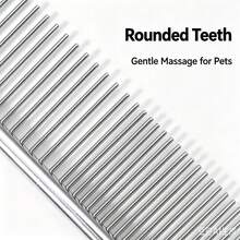 Pet Hair Removal Comb - Stainless Steel Pet Grooming Comb - Gentle In Removing Loose And Tangled Hair Of Dogs And Cats - Cleaning And Grooming Comb - Multicolor - View 2