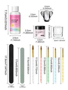 COSCELIA Acrylic Nail Kit Set - 30ml Acrylic Liquid Pink Clear Acrylic Powder Nail Forms & File For Nail Extension Complete Nail Extension - Multicolor - View 7